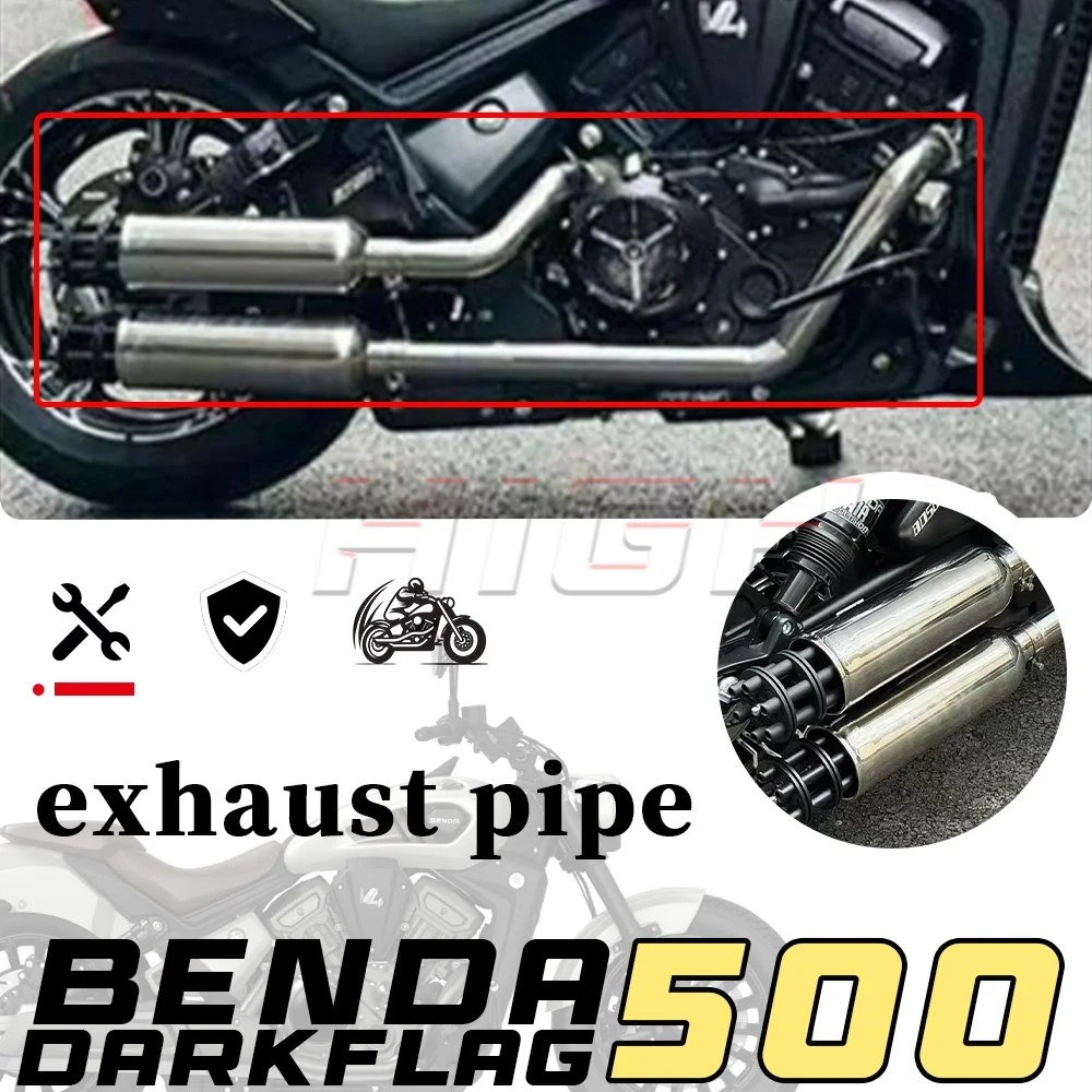 FOR BENDA Dark Flag 500 500 DARK FLAG dual exhaust pipe Gatling exhaust pipe with a deep resonant soundfor 500 dark flag