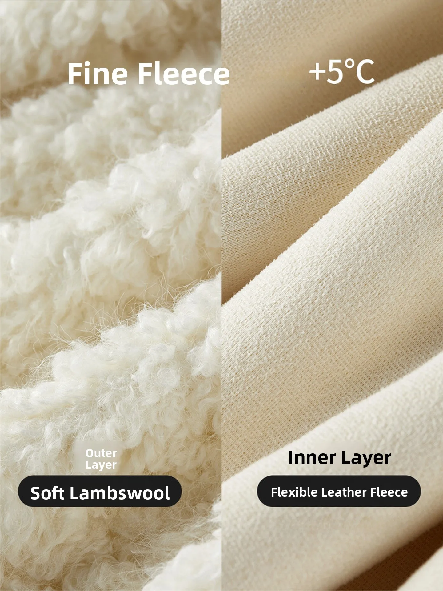 Lamsvachtjas Dames winterjas van dik, losvallend materiaal Kunstleer schapenvachtjas Knoopsluiting Sli Simple Sle