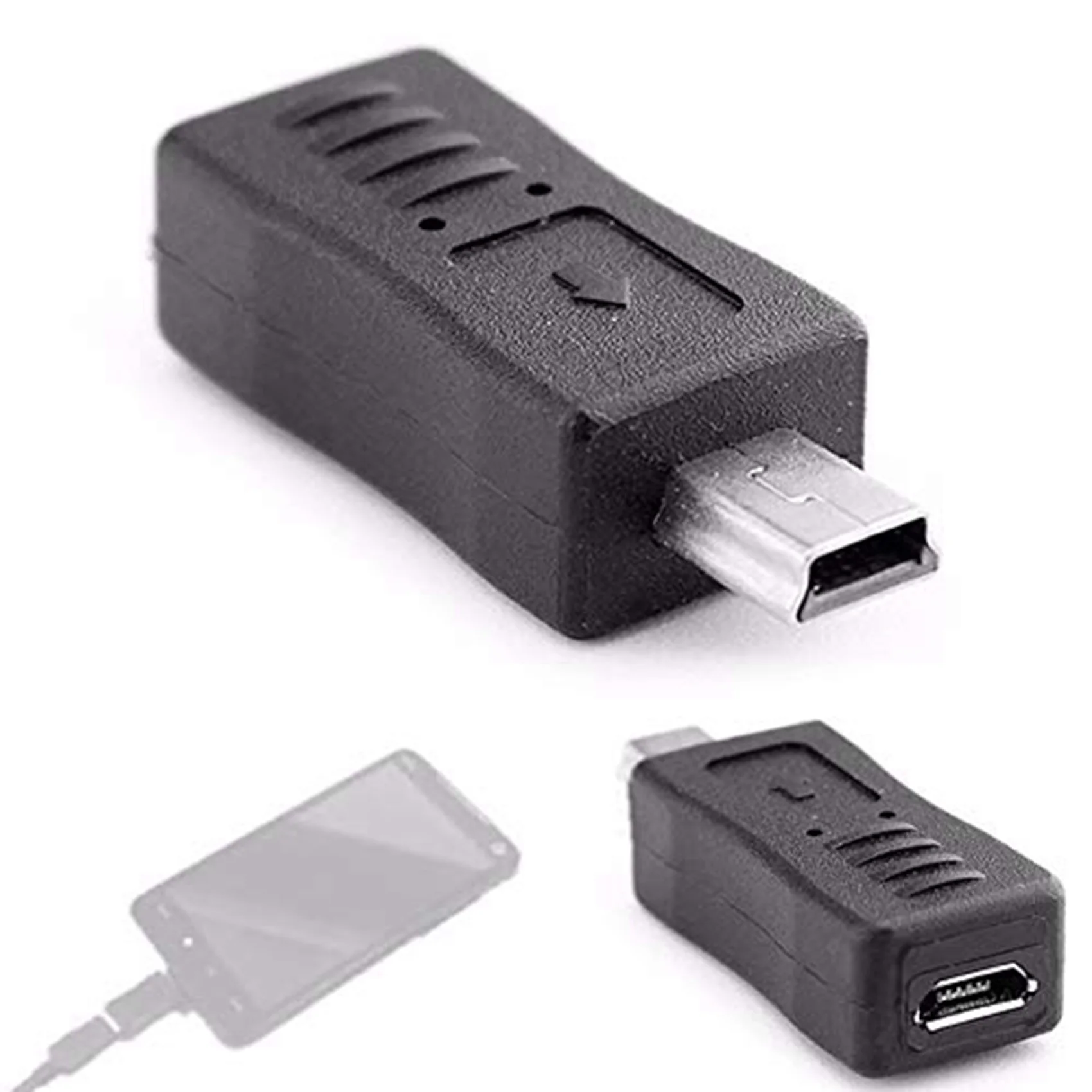 Micro-Usb Mannelijk Naar Mini Usb Vrouwelijke Adapter T-Poort Adapter Plug Connector Adapter
