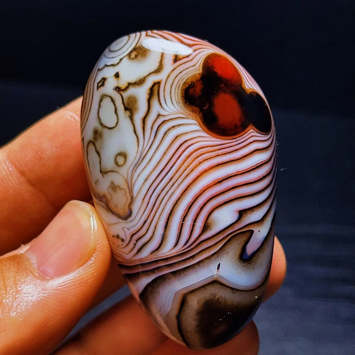 Banded Agate Genuine Stone, Display Stone, Polished Tumbled, Mineral Specimen, Natural Stone, Crystal Collection, Table Display