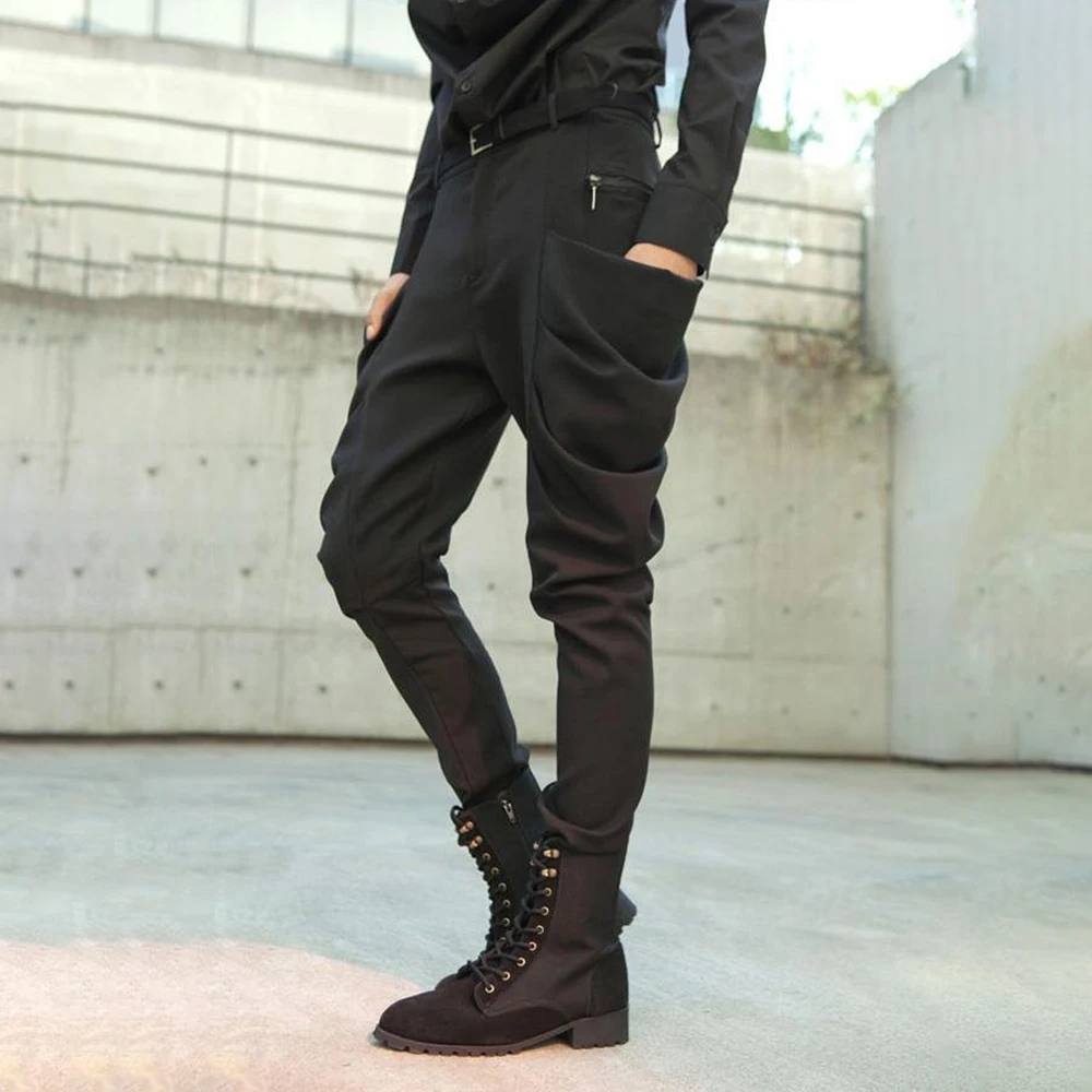 

Mens Dark Cargo Tapered Boots Harem Pants Spring Streetwear Fashion Youth Trendy Slim Fit Casual Pants Men'S Clothing 2026 New