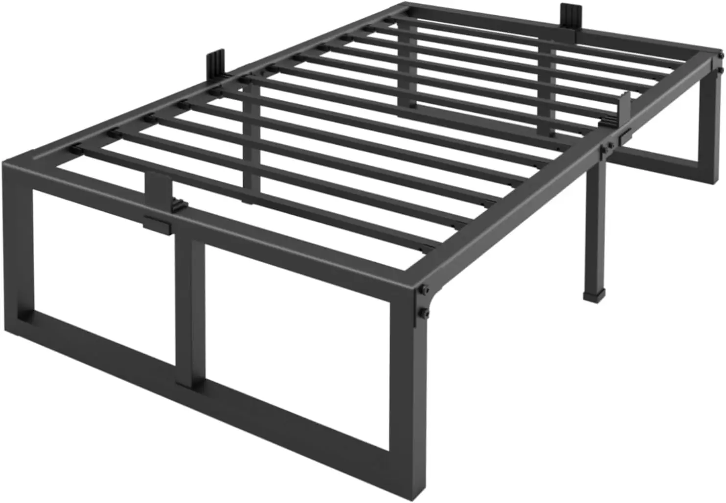 

Twin Bed Frame, 18 Inch High 3500 Lbs Heavy Duty Metal Platform, Mattress Foundation With Steel Slat Support/No Box Spring