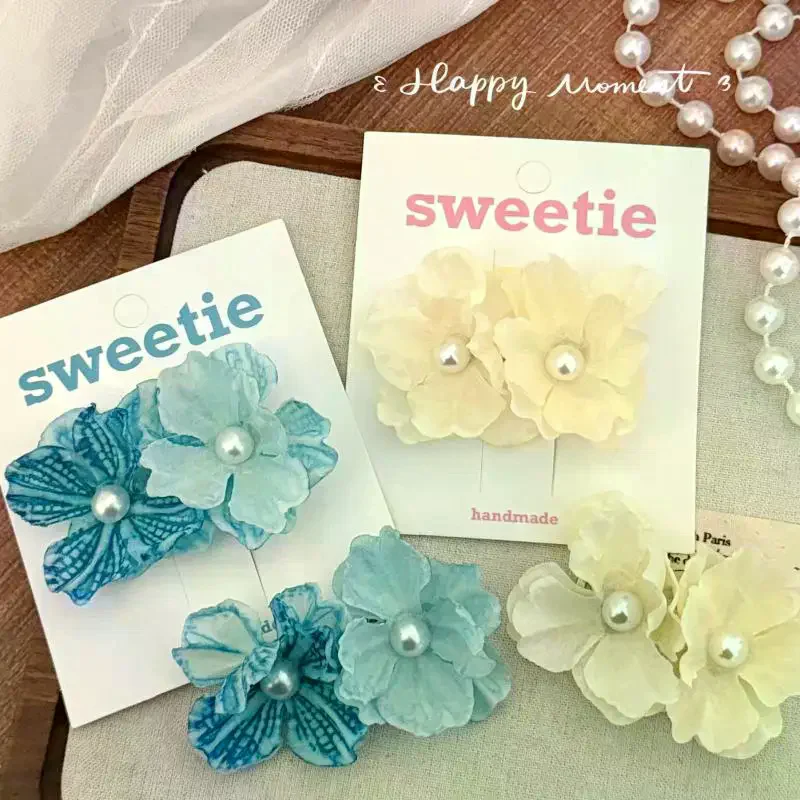 Elegant Handmade Fabric Flower Hair Clip Unique Duckbill Clip for Women for Formal Evening Outfits