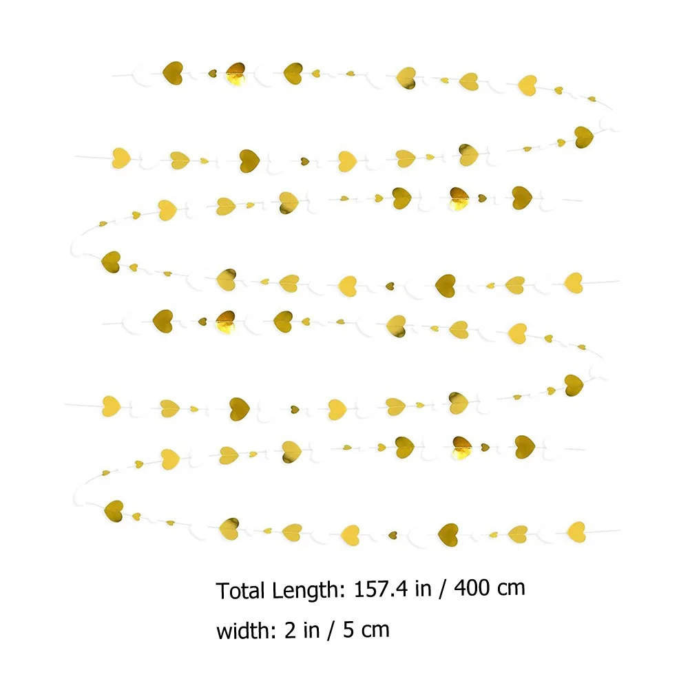 

4pcs Heart Garland Banner Hanging Decoration Wedding Bridal Shower Valentine'S Day Party Bunting Diy Balloon Matching Streamer