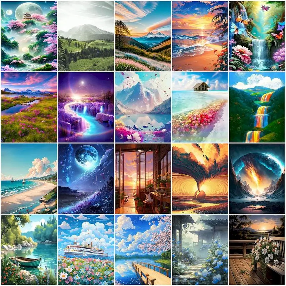 

GATYZTORY Painting By Numbers Novelties natural scenery Acrylic Paints Arts Crafts Art Supplies Digital Picture Paint Kit Gifts