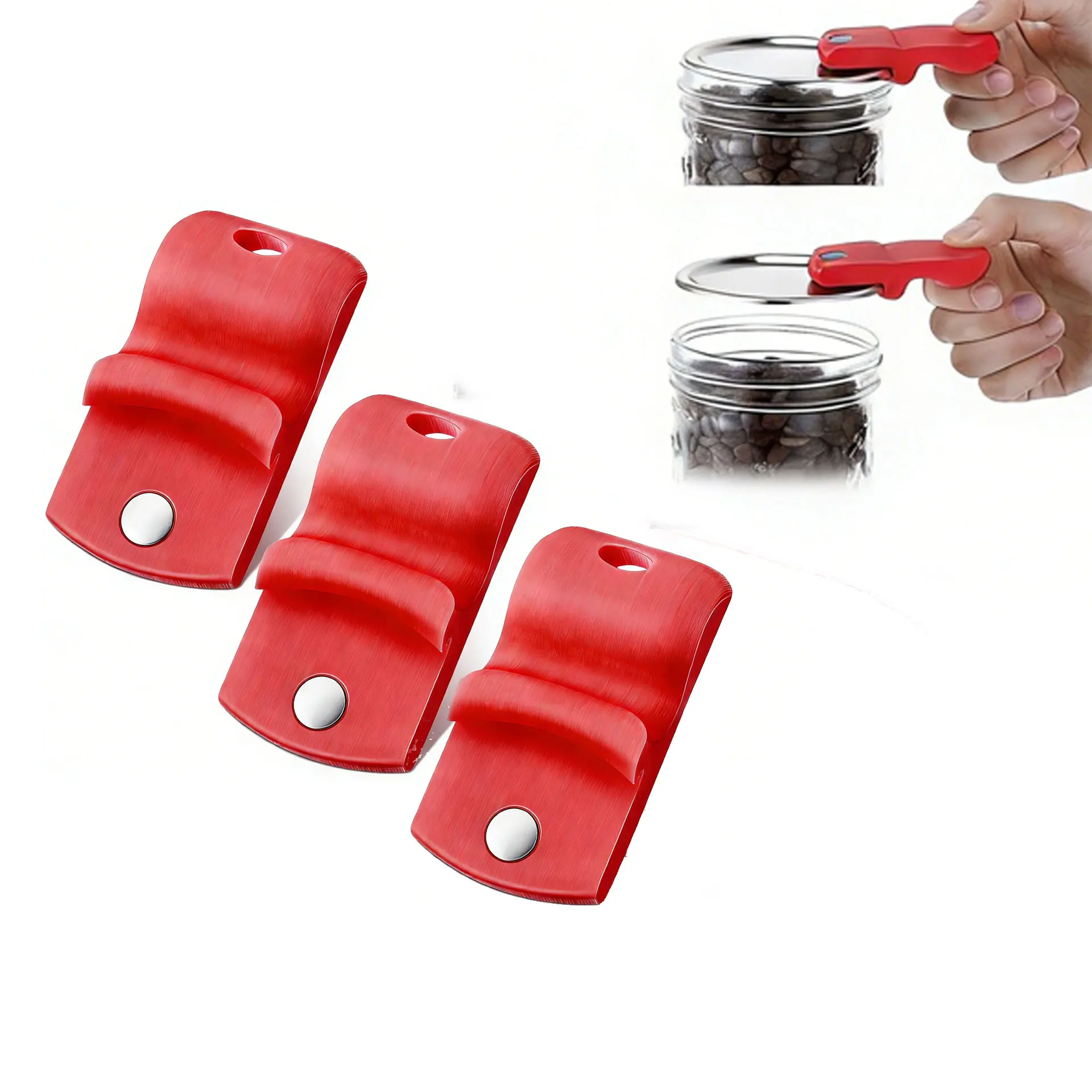 3pc Multifunctional Bottle Opener Stainless Steel Lid Opener Adjustable WineBeer Can Opener for Weak Hands Seniors Kitchen Tools