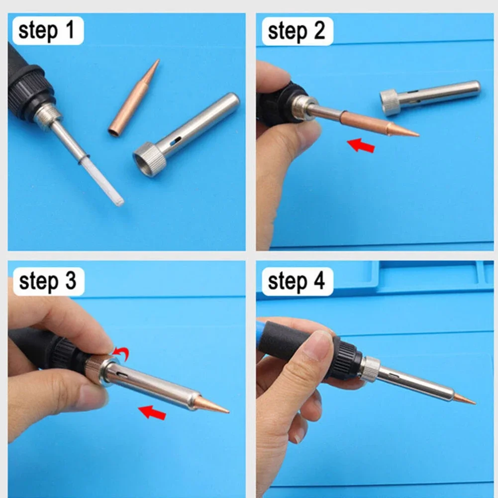 

Brand New Soldering Iron Tip Heatset 3D Print 6pcs Accessories Copper Gold Iron Parts Professional Replacement