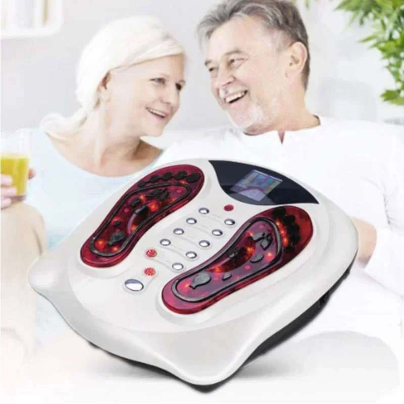 Foot Massager Circulating Stimulator Heat EMS 4 Electrode Muscles Circulatory Cramp in Shoulder Muscle Massager Blood Circulatio