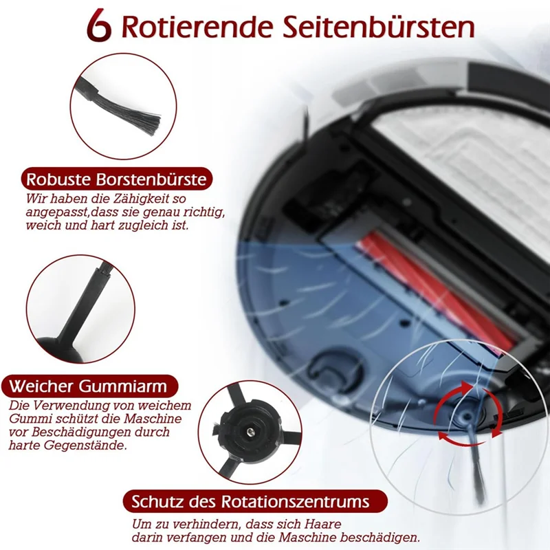 YCOC-Per Roborock S8 Pro Ultra/S8 +/S8/G20 Spazzola laterale principale Filtro Hepa Mop Sacchetti per la polvere in tessuto Pezzi di ricambio