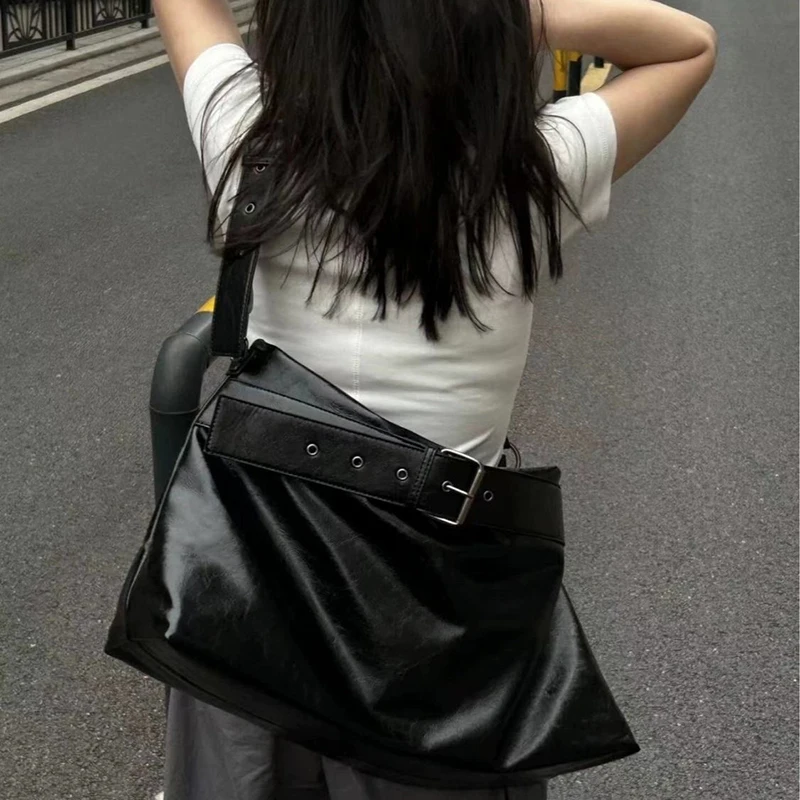 

Soft Black Shoulder Bag Big Crossbody Bag Large Capacity PU Leather Tote Bags for Women New Shopper Purses Female Hobos Handbags