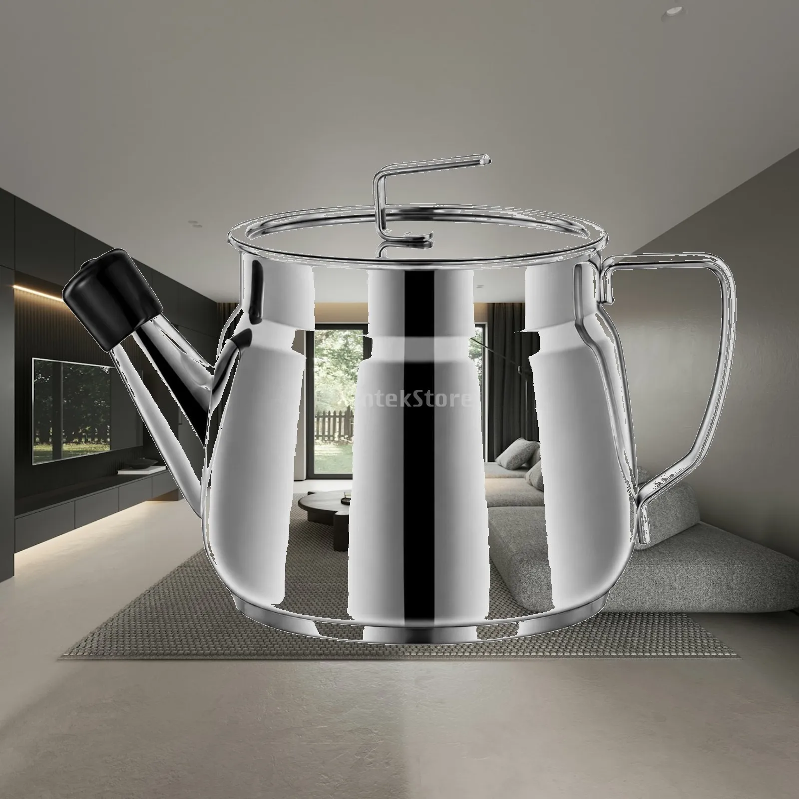 Stainless Steel Oil Keeper Pot with Perforated Basket for Kitchen Frying Oil Storage and Straining Container