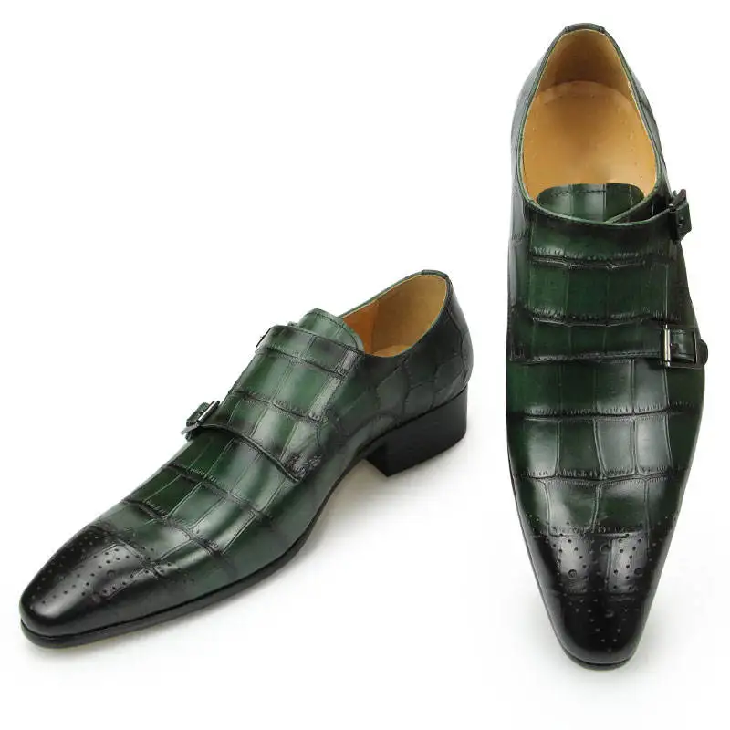 Exquisite Formal Genuine Dress Shoes Cow Leather Classic Mens Leather Shoes Handmade Fashion Luxury Business Wedding Party Use