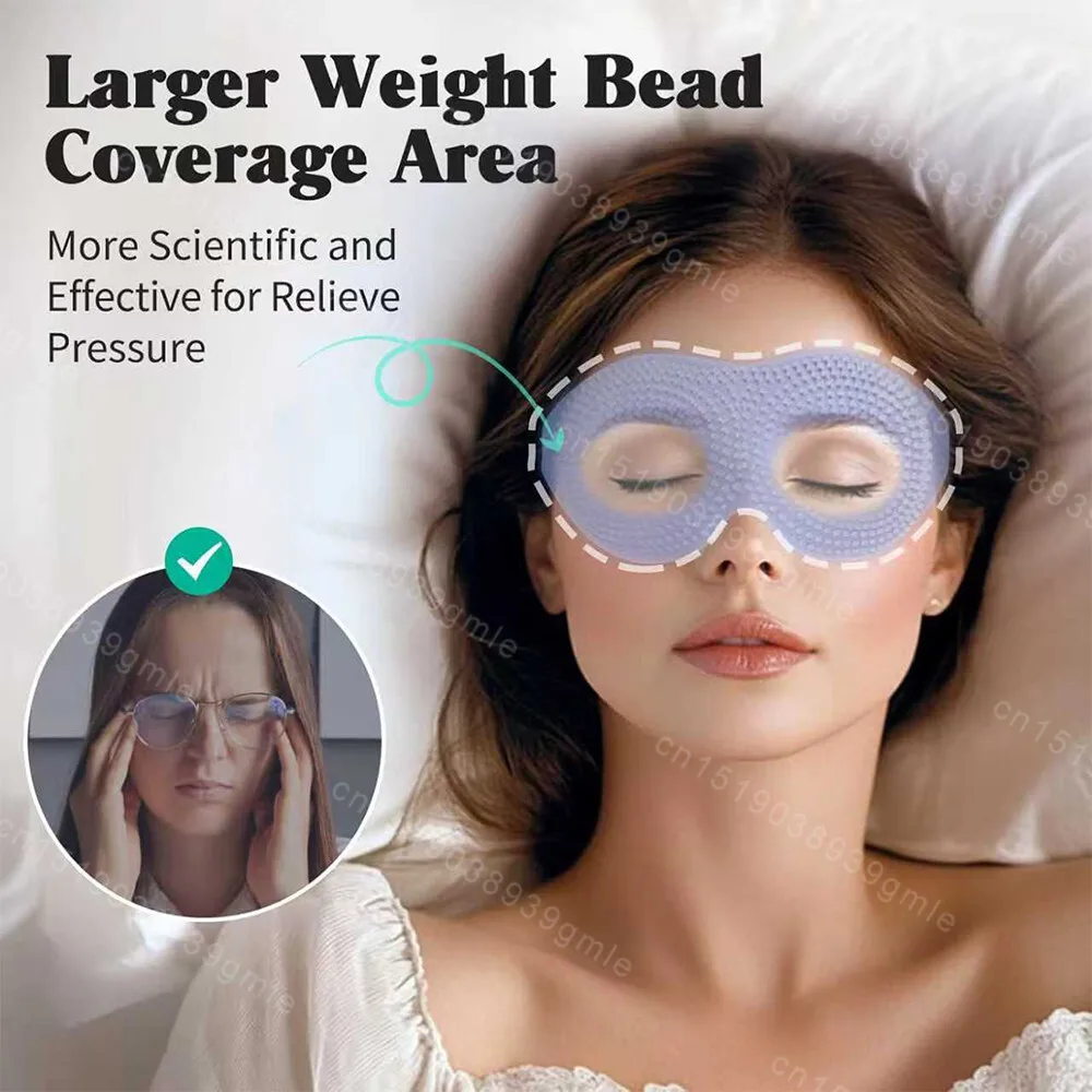 

Weighted Gravity Sleep Mask 3D Glass Bead Filling 100% Light Blocking Eye Blindfold Pressure Travel Relaxation Fatigue Relief