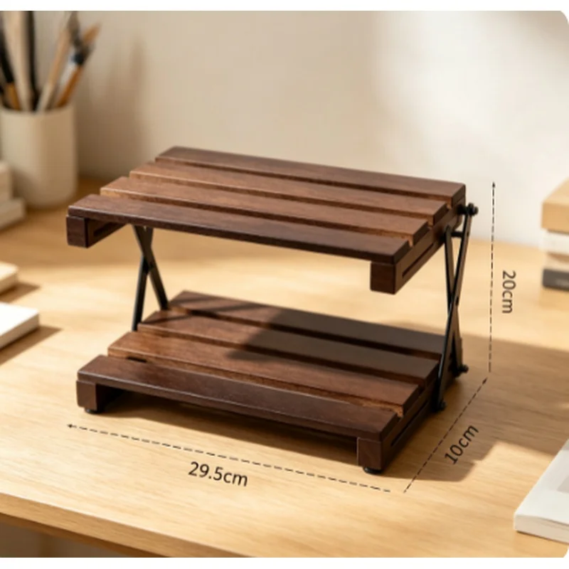 3‑Tier Folding Wooden Camping Storage Rack, Removable Outdoor Picnic BBQ Cookware Display Shelf