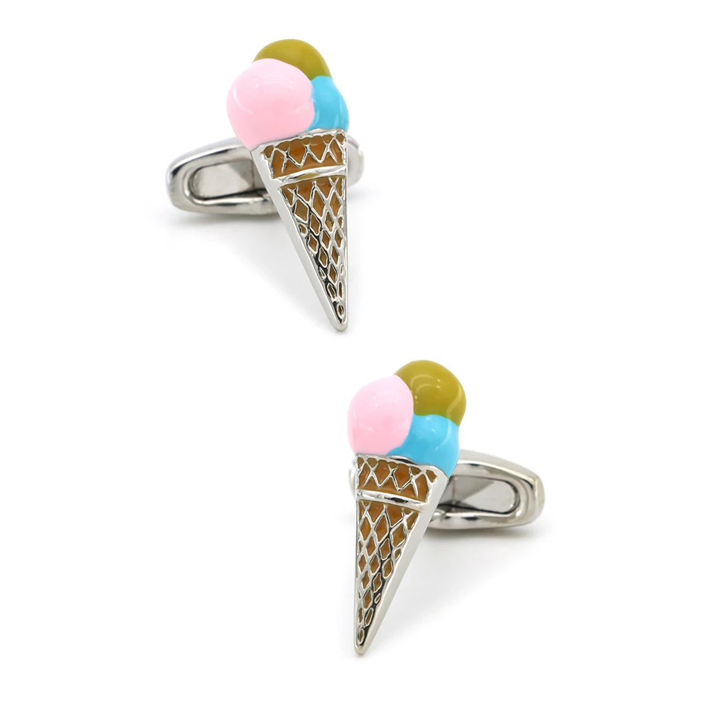 Ice Cream Design Fashion Cufflinks For Men Quality Brass Material Muti-color Cuff Links Wholesale&retail