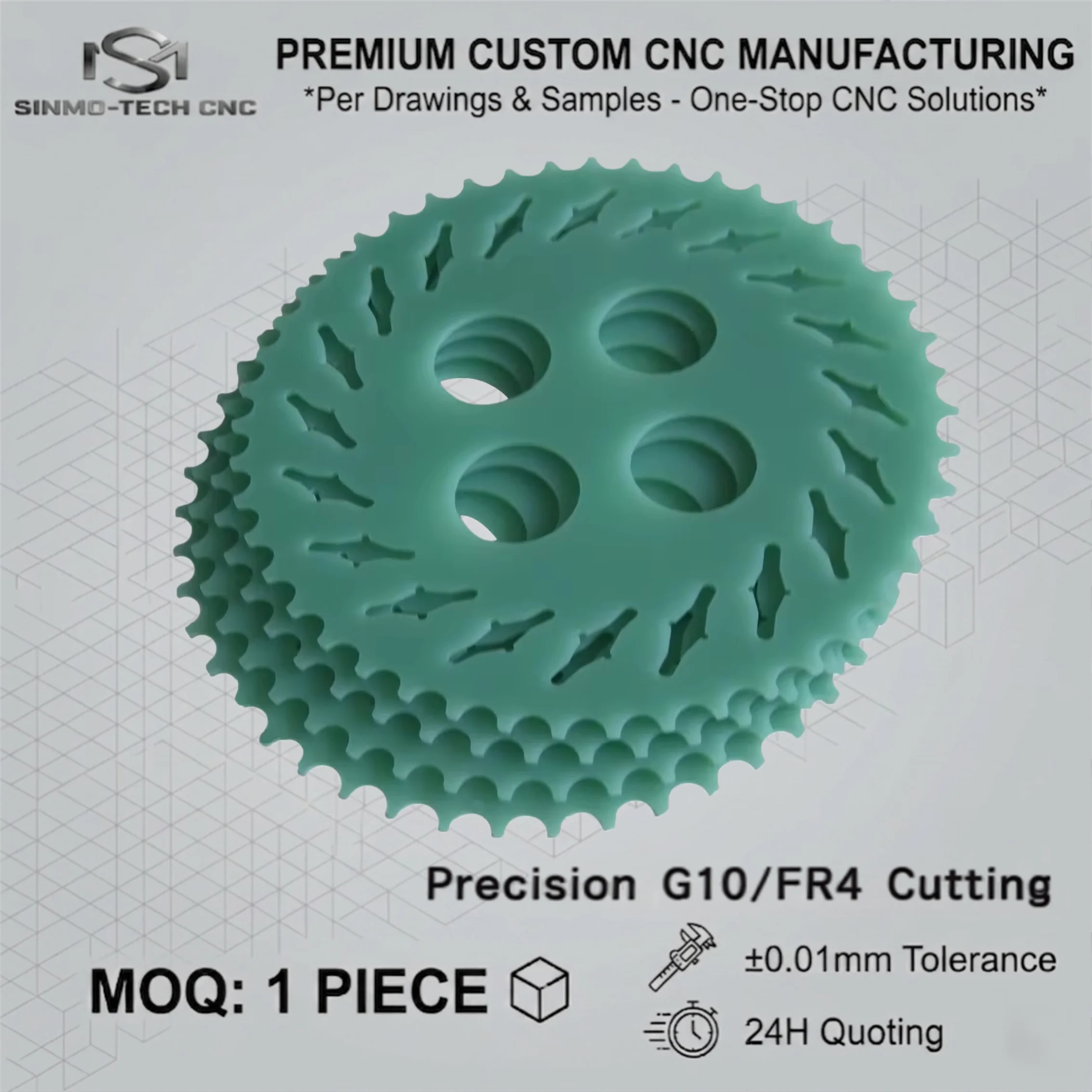 Custom G-10 FR-4 CNC Machining Service High Dielectric Strength Insulating Enclosure Panel Electrical Barrier Parts 1pc