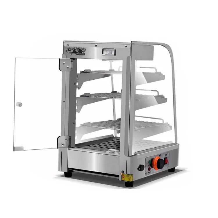 2026 CY-861 Heated Display Cabinet LED Lighting Hot Food Showcase For Fried Chicken Pie Warmer Food Display Warmer