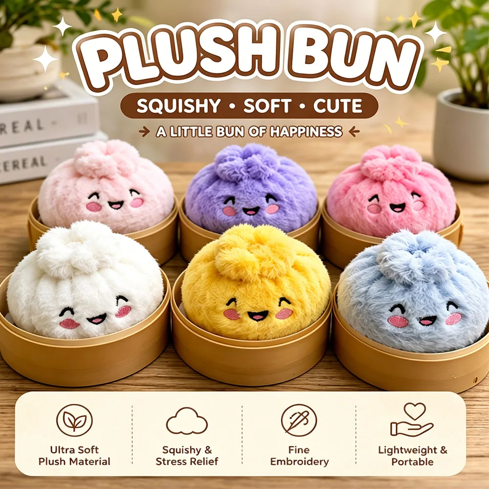 Stress Relief Dumpling Squishy Blind Box Cute Bao Bun Squeeze Toy Anxiety Vent Adult Office Desk Gadget Surprise Mystery