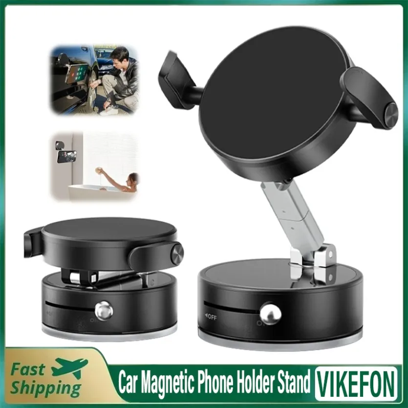

Автомобильный вакуумный магнитный держатель для телефона, складной и 360° ° Вращающаяся вакуумная присоска для кронштейна для мобильного телефона Magsafe iPhone 17 ~ 12 Pro Max