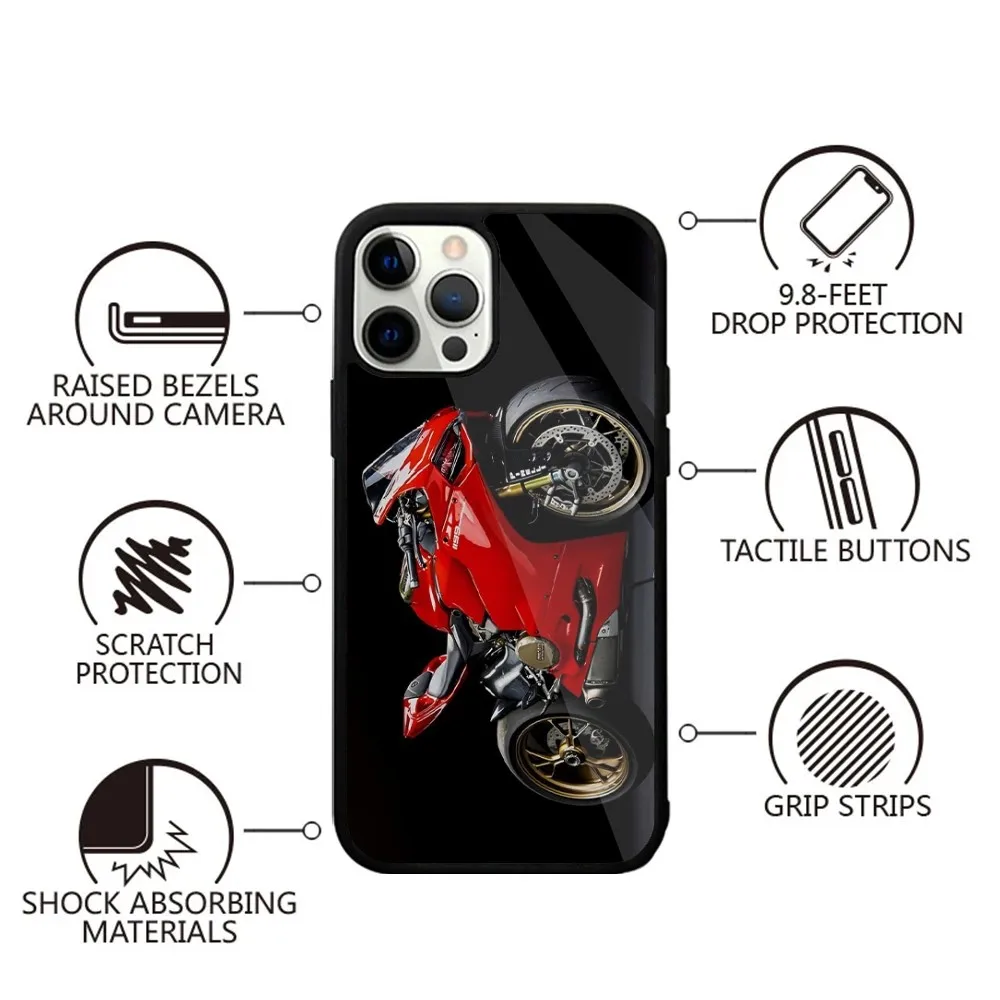 Sport D-Ducaties Cool Motorrad Phone Case For iPhone 15,14,13,12,11,Plus,Pro,Max Mini Magsafe Magnetic Wireless Charging