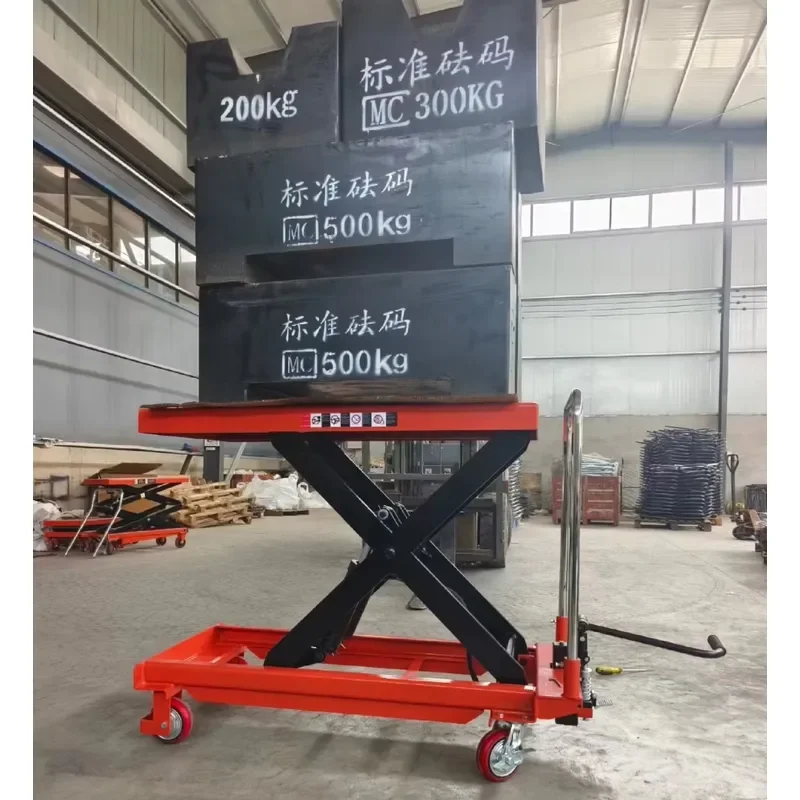Warehouse scissor lift trolley, heavy duty hydraulic cargo lift trolley