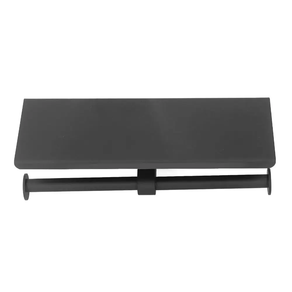 Stainless Steel Toilet Paper Holder Mirror Shiny Black Silver Toilet Paper Shelf Holder Wall Mounted Practical