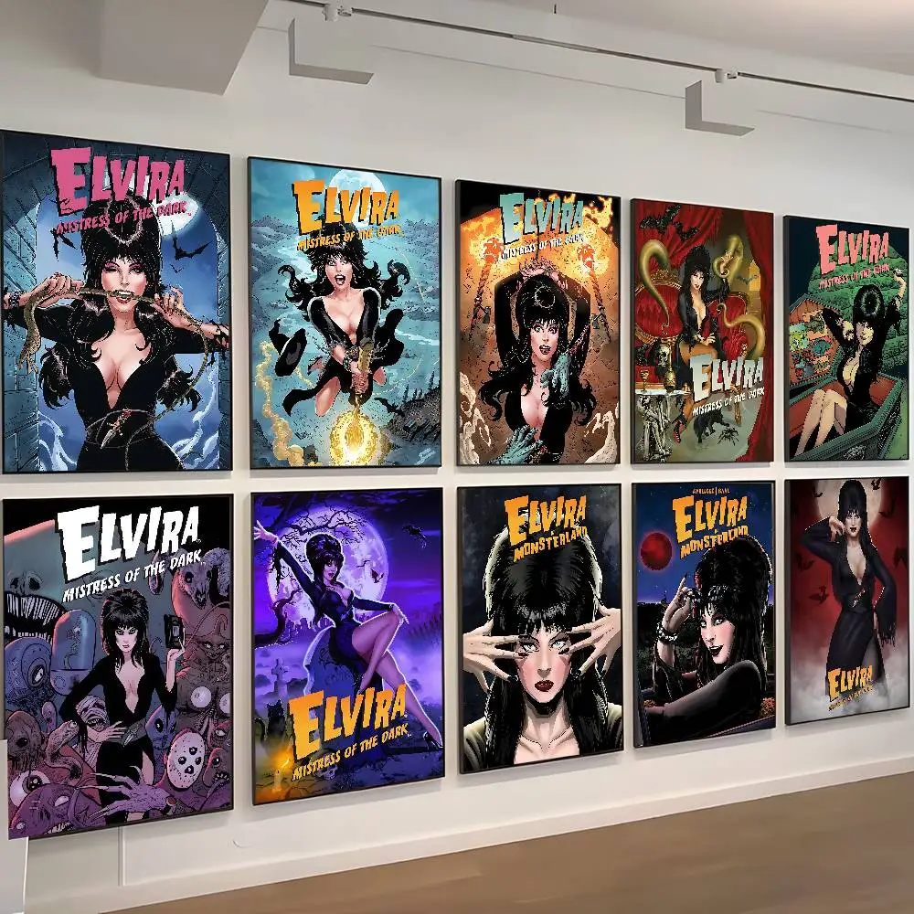 Movie E-Elvira Mistress Of The Dark Anime Posters Sticky Whitepaper Prints Posters Artwork Kawaii Room Decor
