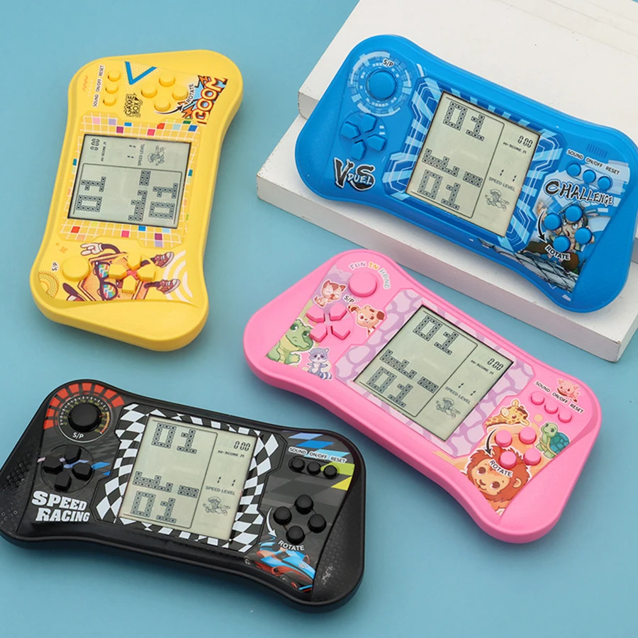 Classic Block Elimination Game Console, Handheld Machine for Training Thinking, Children's Educational Strategy Toy, Retro Large-Screen Machine