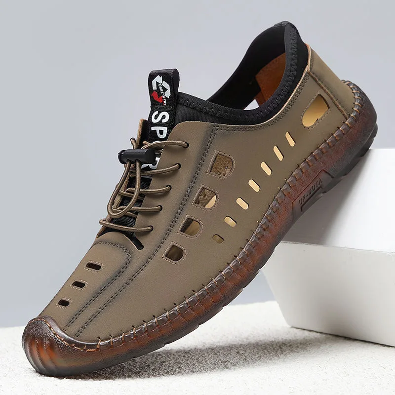

Men's Slip-On Shoes Summer Hollow out Breathable Comfortable Wear-Resistant Soft Bottom Casual Shoes-8333