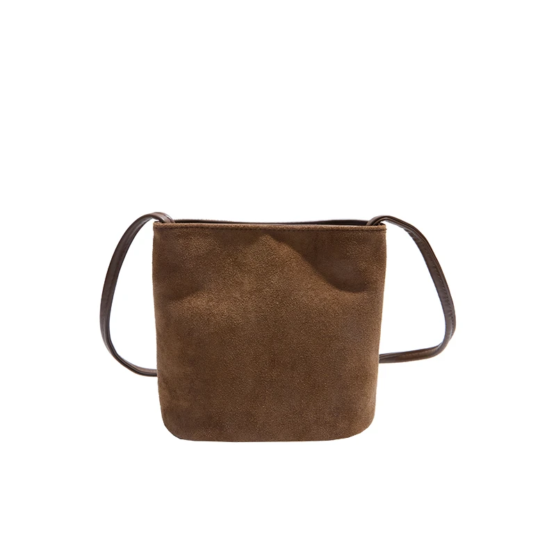 Retro Suede Hasp Sweet Shoulder Bags Sewing Thread Concise Women's Handbags 2025 High Quality Versatile Small Square Bag