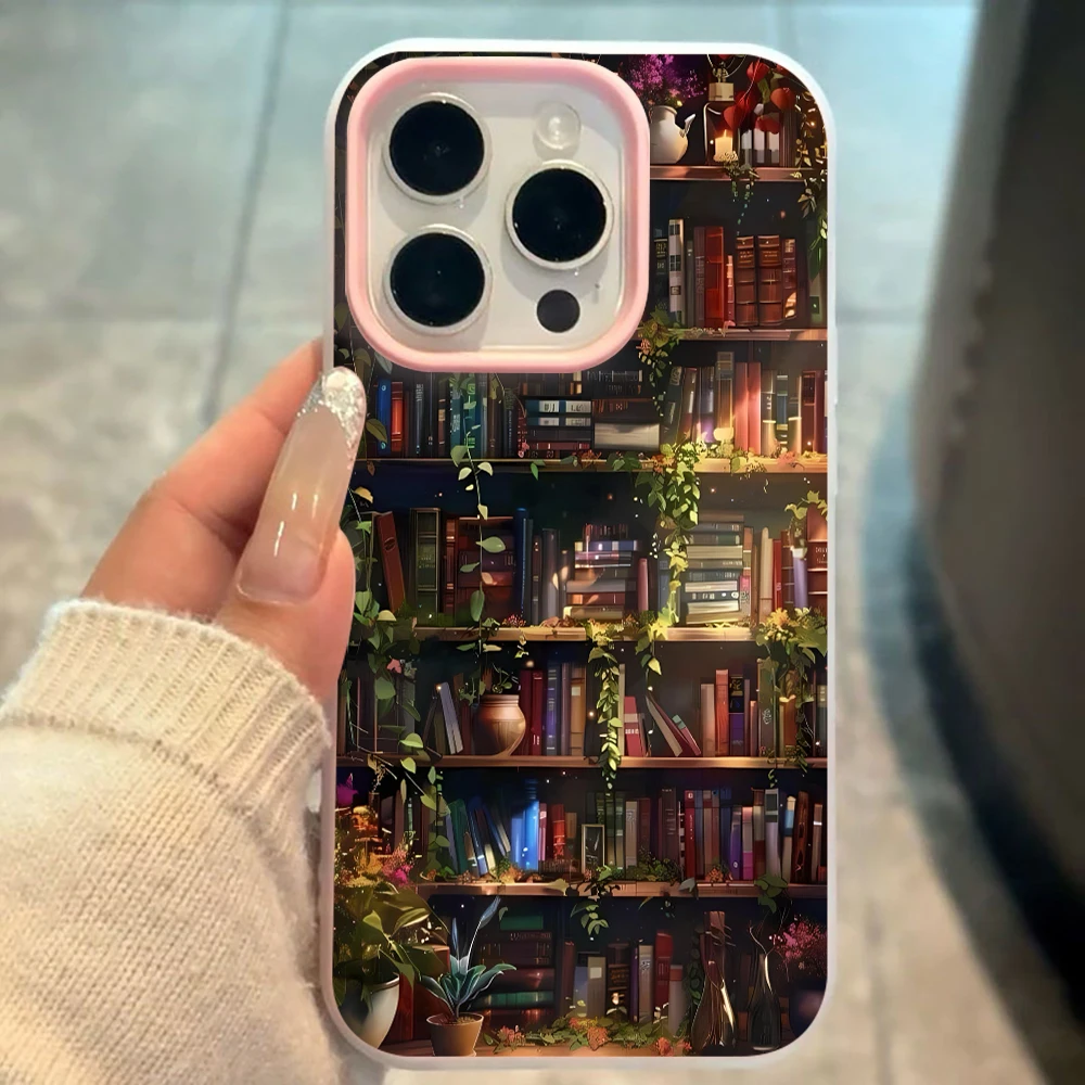 für Samsung Galaxy A16 A15 A55 A35 A36 A56 S26 S25 S24 Ultra S23 S21 S22Plus Handyhülle mit Kunst-Bücherregal-Muster aus Silikon TPU – Detail 2