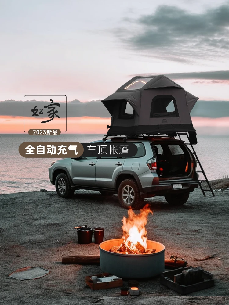 Rujia Fully Automatic Inflatable Roof Tent Outdoor Camping Car Mounted Tent