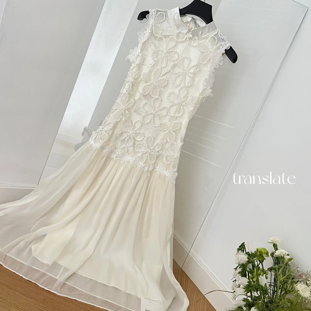 Uui mao vestido transparente francês branco nevado para mulheres verão passeio novo estilo chinês vestido cheongsam de renda