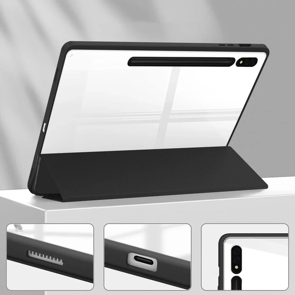 

Чехол для Samsung Galaxy Tab S7 11 дюймов SM-T870 T875 Прозрачная задняя крышка-карандаш для Tab S8 11 дюймов X700 2022 Жесткий акриловый чехол