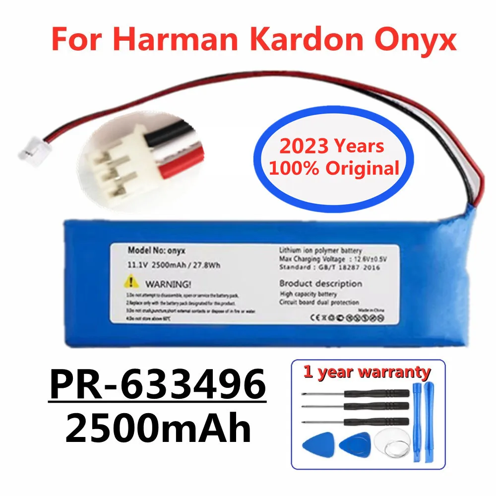 

Original 2500mAh PR633496 Lithium Rechargeable Battery For Harman Kardon Onyx Bluetooth Speaker Li-Polymer Replacement Batteries