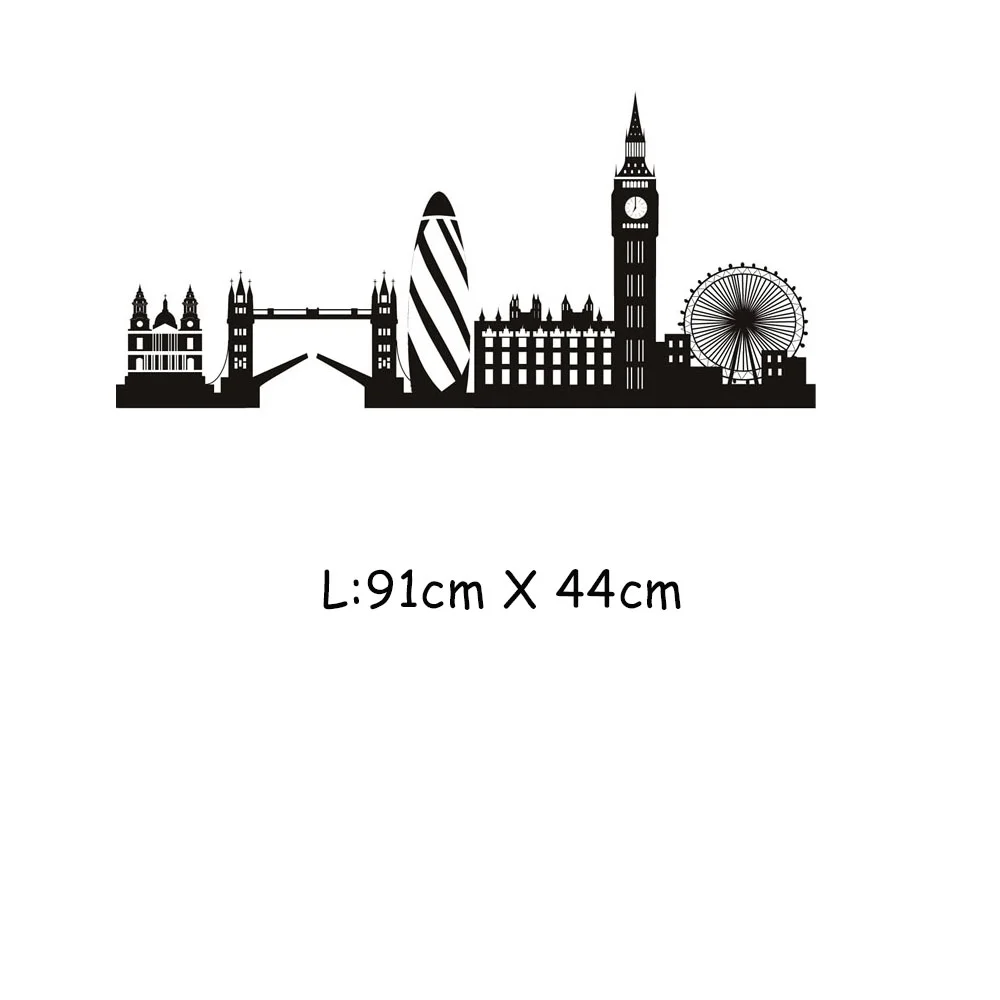 London Skyline Wall Sticker City Silhouette England London Scape Wall Decal Living Room Bedroom Office Home Wall Art Vinyl Mural