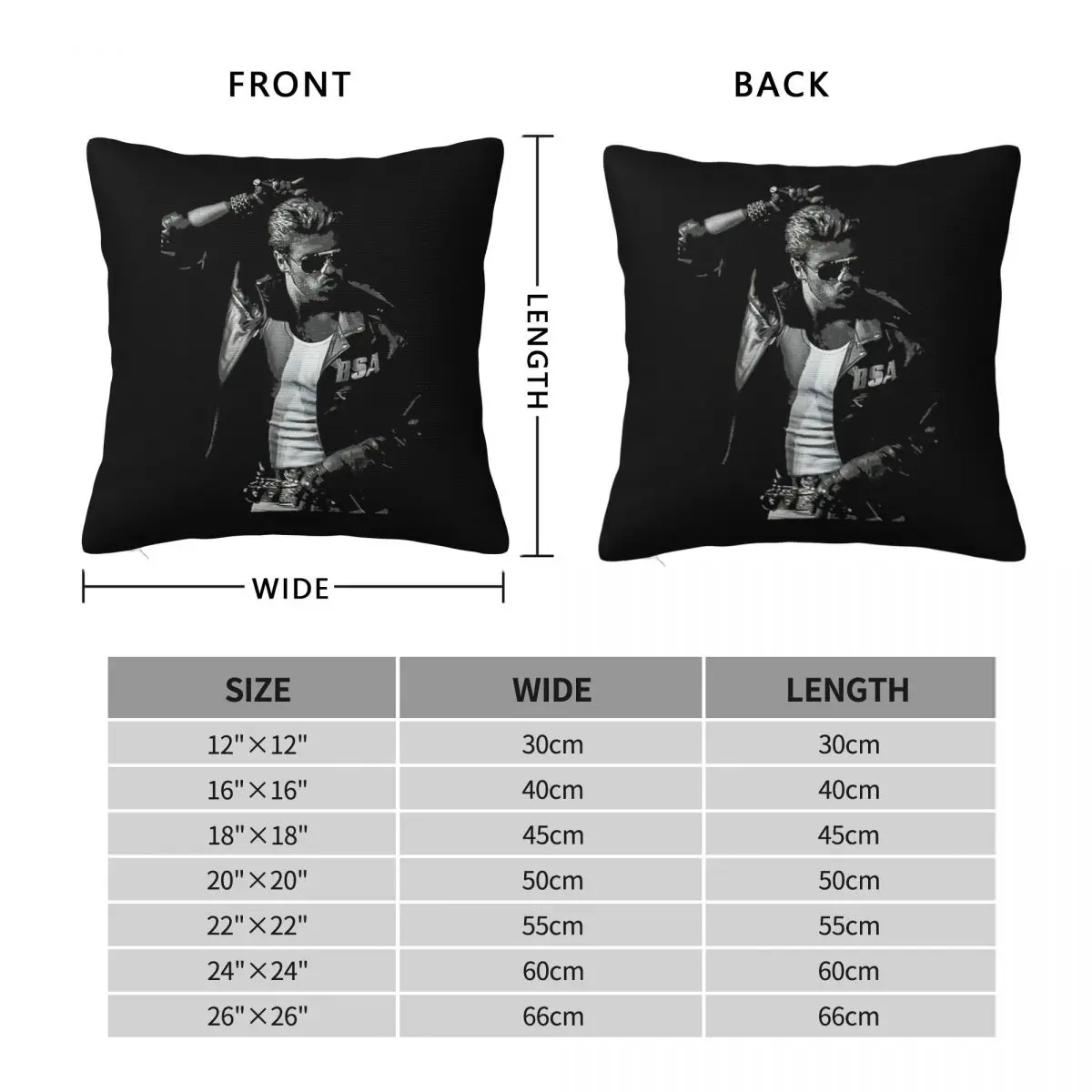 George Michael Legends Never Die Square Pillowcase Polyester Linen Velvet Zip Decorative Throw Pillow Case Home Cushion Cover