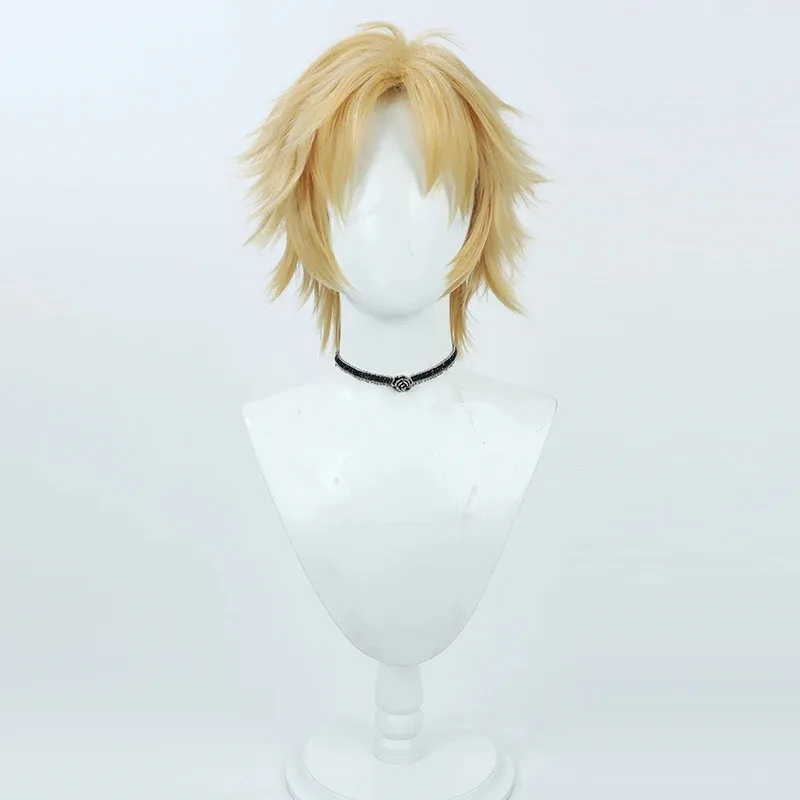 2025 Yiyi Final Fantasy Ⅹ FF7 Tidus Wig Cosplay Rambut Sintetis Pendek Pirang Kuning Tahan Panas untuk Pesta Halloween Karnaval Peran