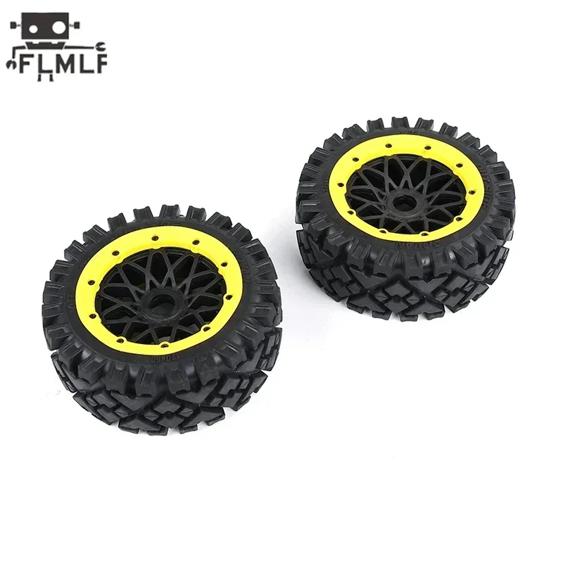 Rc Car All-terrain Reticulated Wheel Hub Front Tire Assembly Kit for 1/5 HPI ROFUN BAHA ROVAN KM BAJA 5B SS Truck Parts