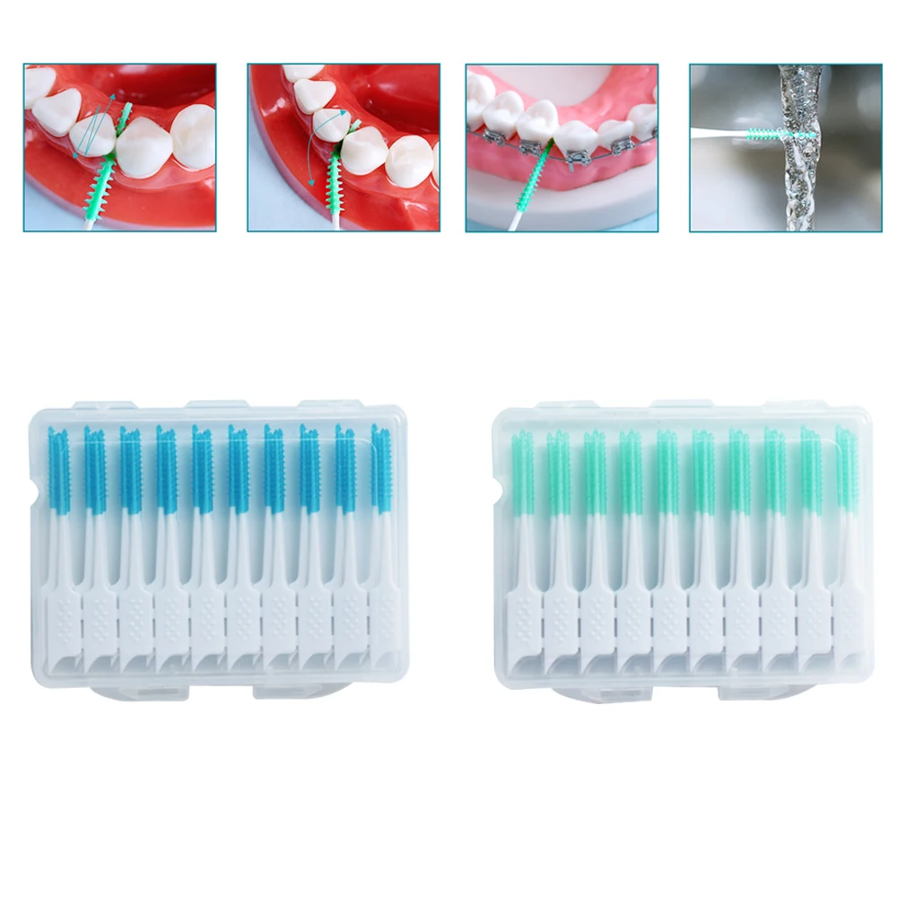 

20Pcs Teeth Care Silicone Interdental Brushes Super Soft Dental Cleaning Brush Dental Floss Toothpicks Oral Tools