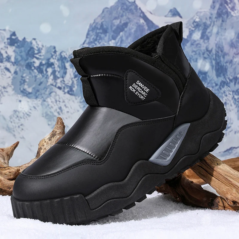 

Зимние ботинки в осеннем стиле с мягкой подошвой, толстым каблуком, водонепроницаемыми и флисовой подкладкой, теплыми и удобными короткими ботинками.