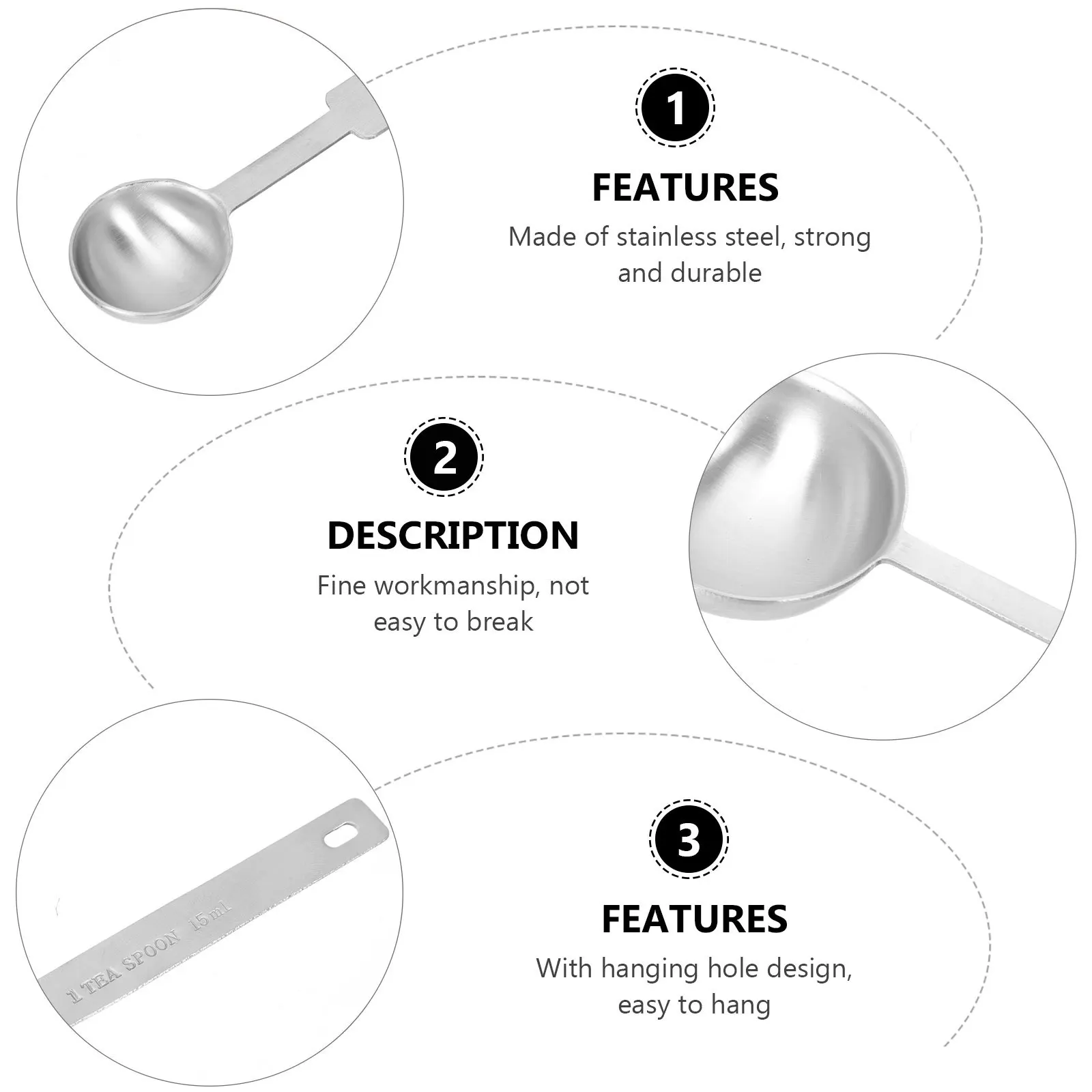 

4pcs Stainless Steel Measuring Spoons Set For Coffee Powder Milk Tea Kitchen Scoop Tool Baking Wear-Resistant Rust-Proof