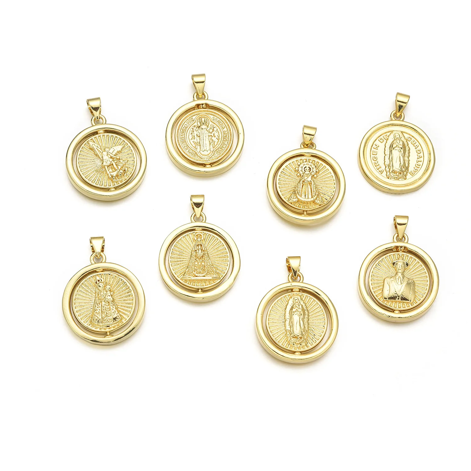 5 Pieces of Europe and The United States Virgin of Guadalupe Necklace Pendant Accessories DIY Jewelry Making Materials Wholesale