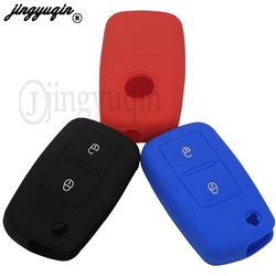 jingyuqin 2 Button Silicone Remote Car Key Cover Case For Vw Volkswagen Golf Bora Jetta Seat Altea Alhambra Ibiza Polo T5 Passat