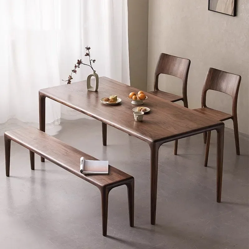 

Solid wood tenon and mortise dining table and chair household tea table living room rectangular desk large board table