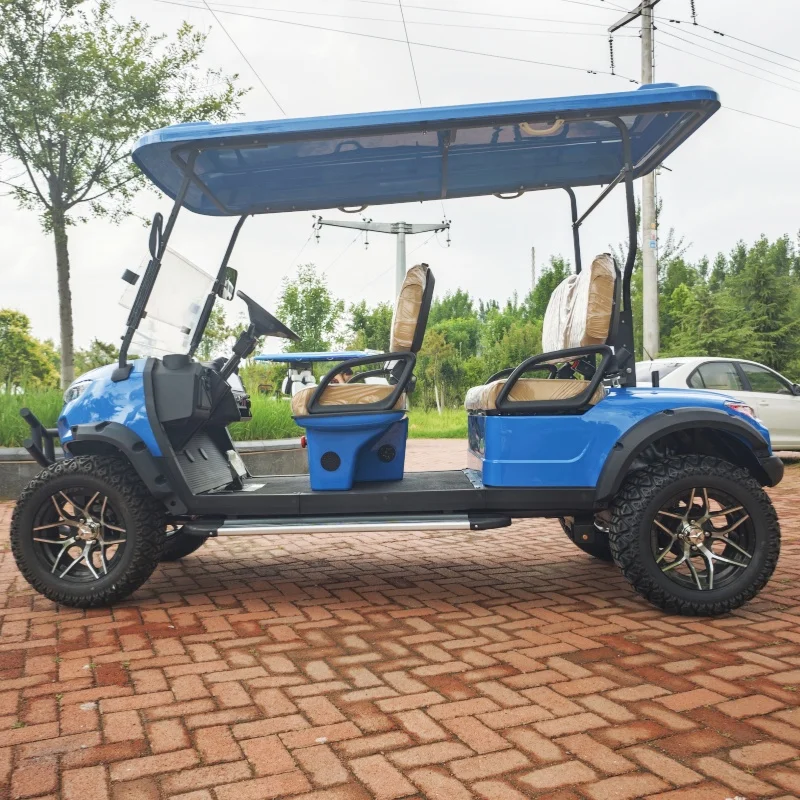 

Newest Lithium Battery Golf Car Lithium Battery Adults Scooter Solar Panels Powered 4 Seater Off Road Beach Electric Golf Cart