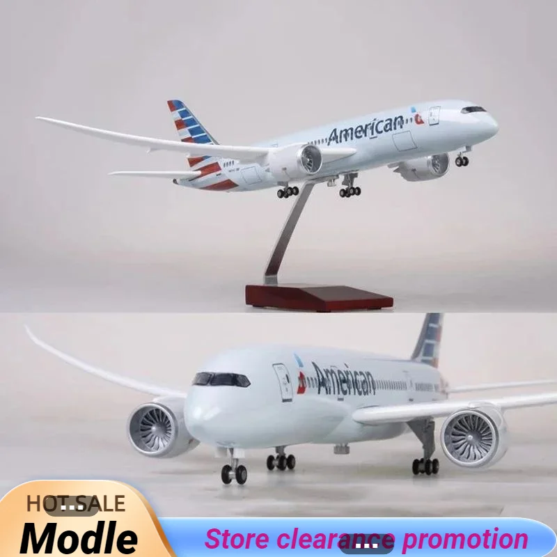 

New 1:130 47cm Airplane Boeing 787 B787 Dreamliner Aircraft American Airlines Model W Light and Wheel Diecast Resin Plane Model