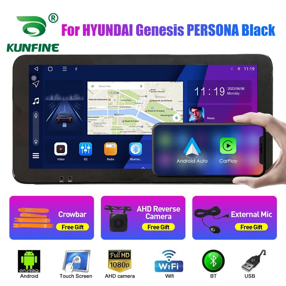 

10.33 Inch Car Radio For HYUNDAI Genesis PERSONA 2Din Android Octa Core Car Stereo DVD GPS Navigation Player QLED Screen Carplay