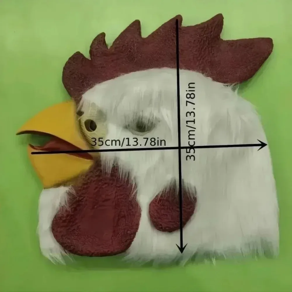 Cosplay Lovely Animal Rooster Beak Cock Head Chicken Feather Christmas Funny Halloween Mask Full Face Helmet Carnival Party Prop 6