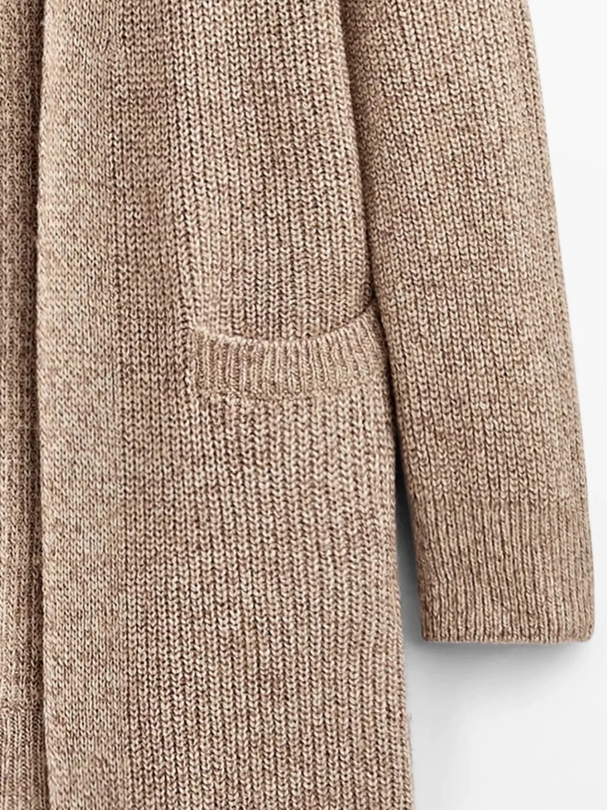 E longo cardigan de malha fena outerwear com decote em v manga aboa lã cor pura estilo de deslocamento outono ...